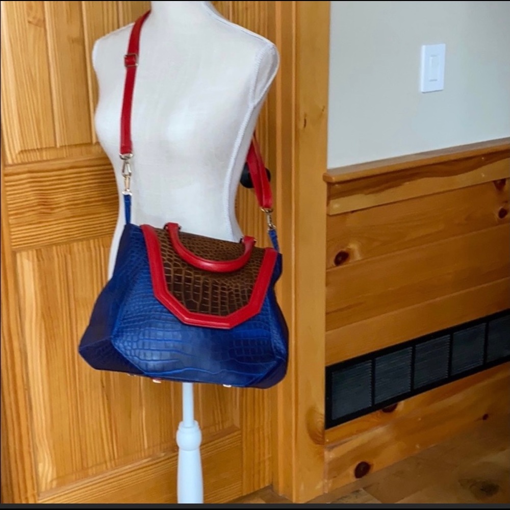 One of a kind Designer Croc Embossed Handbag